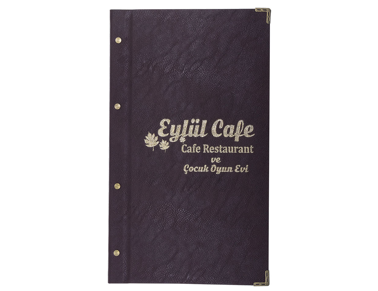 Gilt Printed Leather Menu